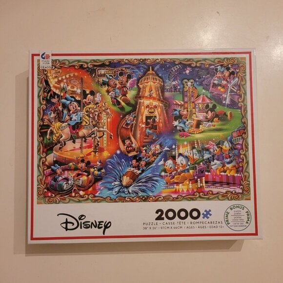 Disney 2000 Piece Puzzle 38 x 26 Mickey Minnie Mouse Donald Duck Goofy 43501 - Picture 14 of 16